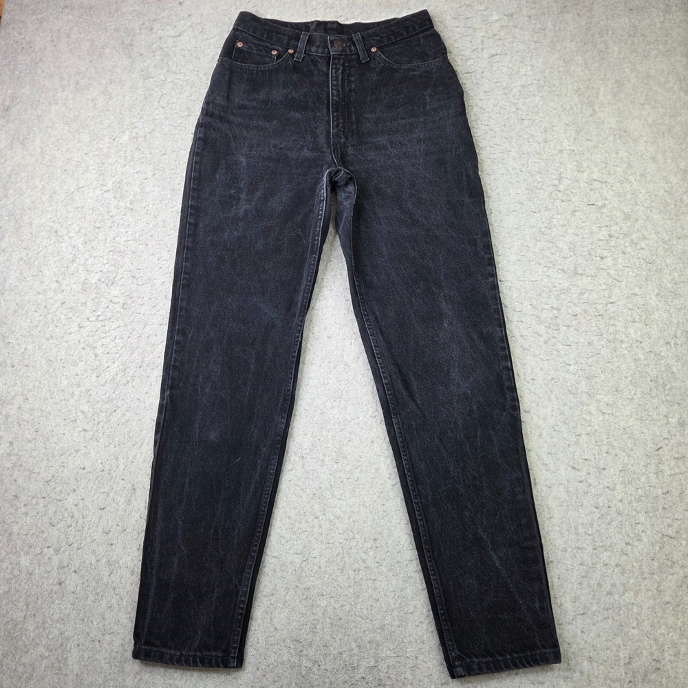 Vintage Levis Jeans Womens 9 Black Made in USA 1992 90s Grunge Faded Tapered